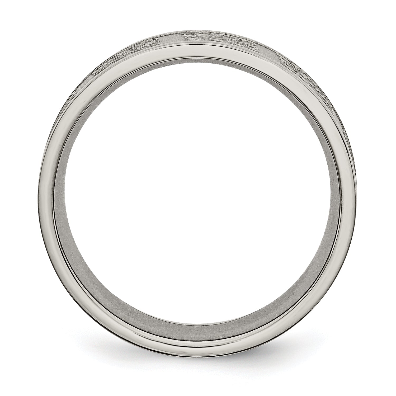 Fancy Design Wedding Band in Titanium, 7mm