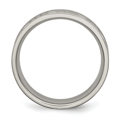 Titanium Satin Finish Unisex Wedding Band with Engravable Elegant Design