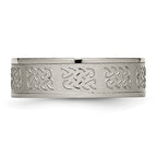 Fancy Design Wedding Band in Titanium, 7mm