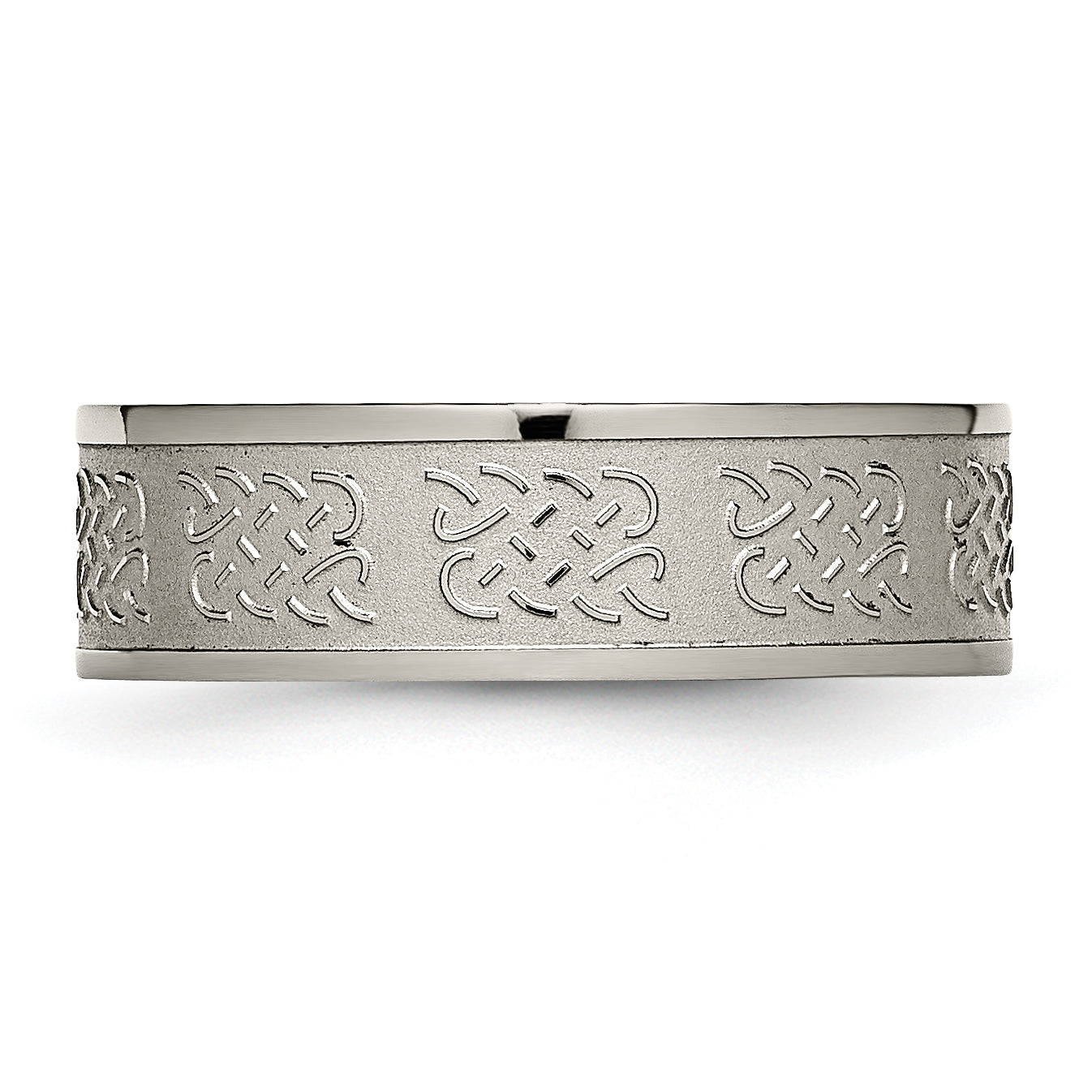 Fancy Design Wedding Band in Titanium, 7mm