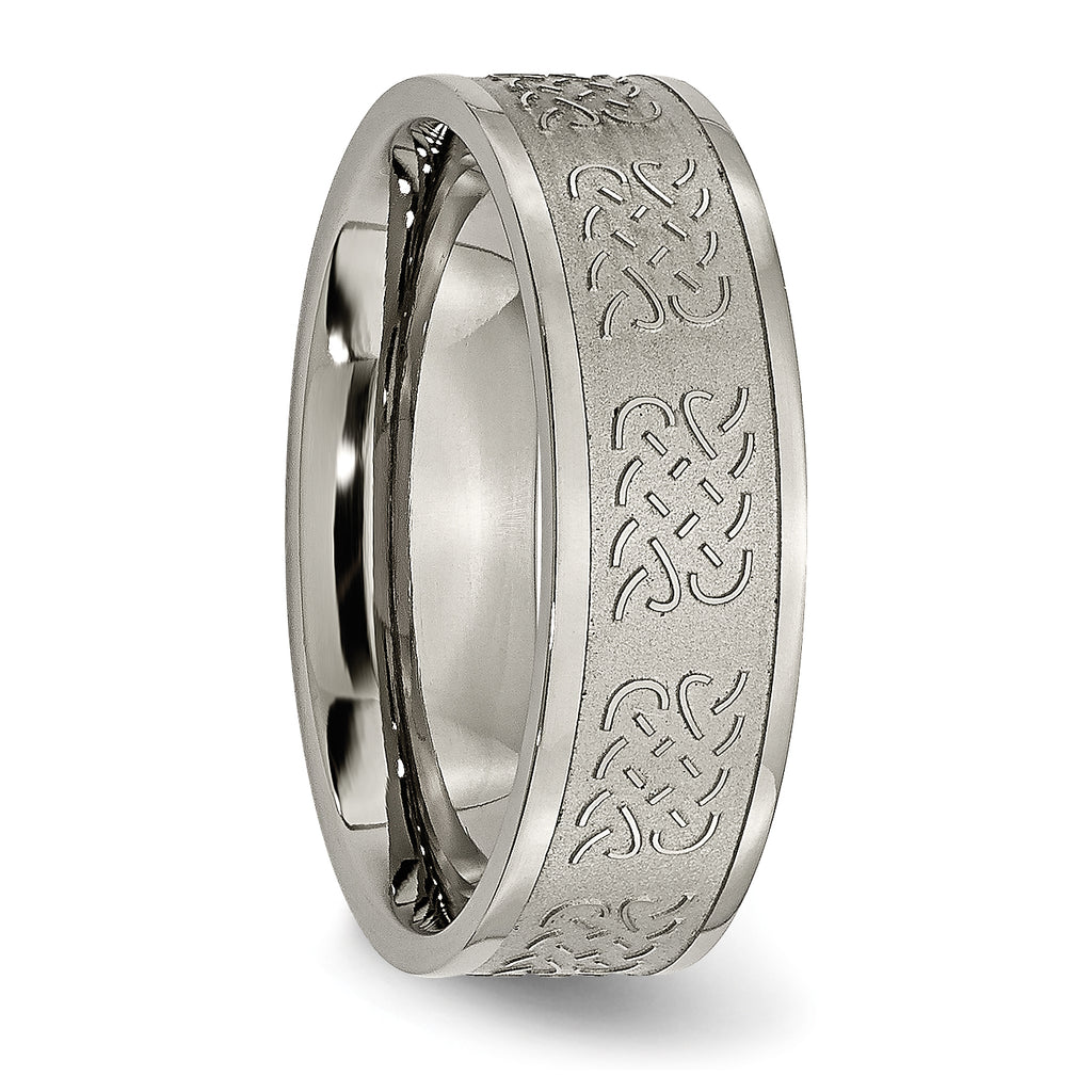 Fancy Design Wedding Band in Titanium, 7mm