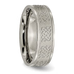 Fancy Design Wedding Band in Titanium, 7mm
