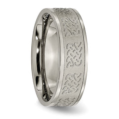 Titanium Satin Finish Unisex Wedding Band with Engravable Elegant Design