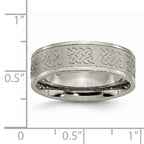 Fancy Design Wedding Band in Titanium, 7mm