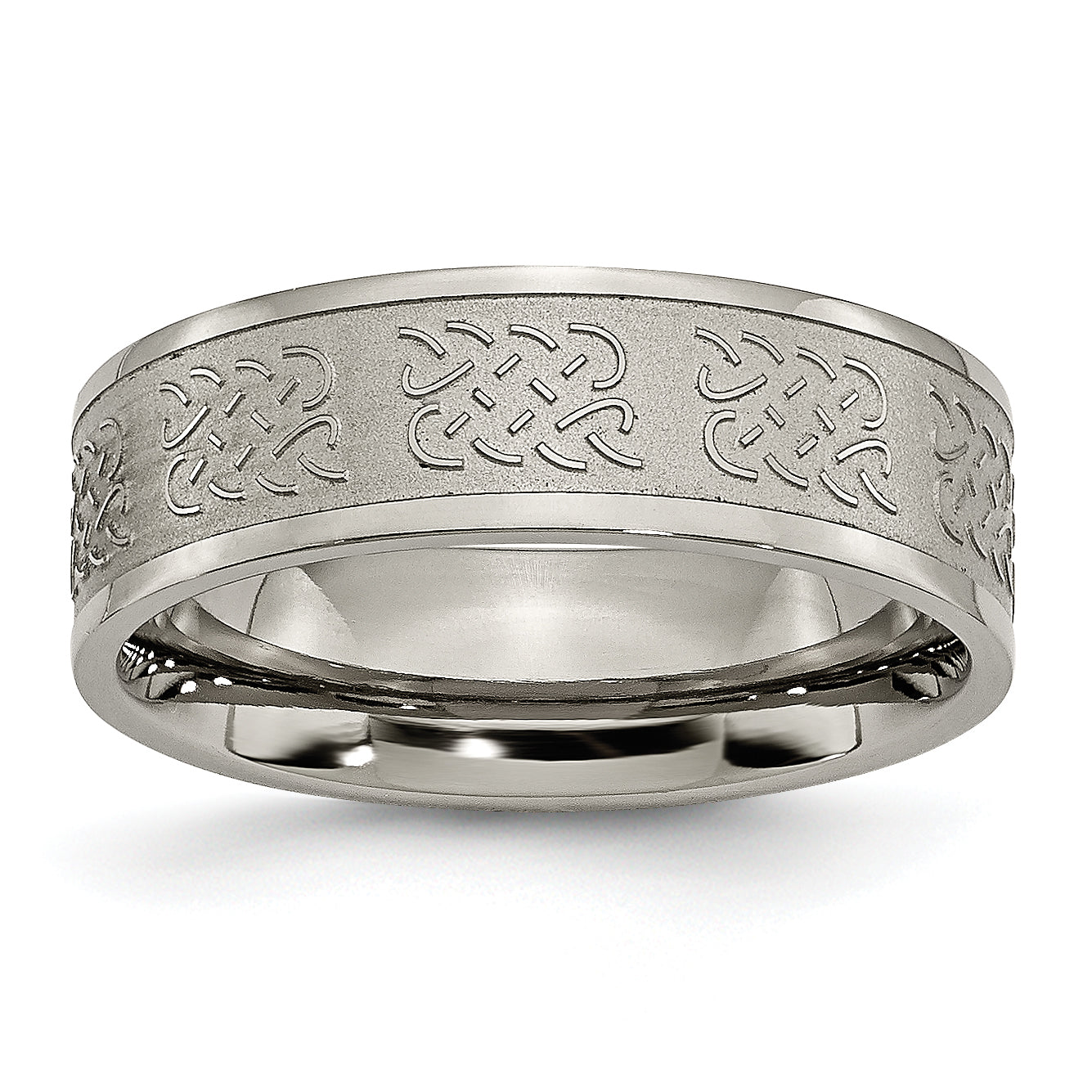 Titanium Satin Center 7mm Fancy Design Band Main image