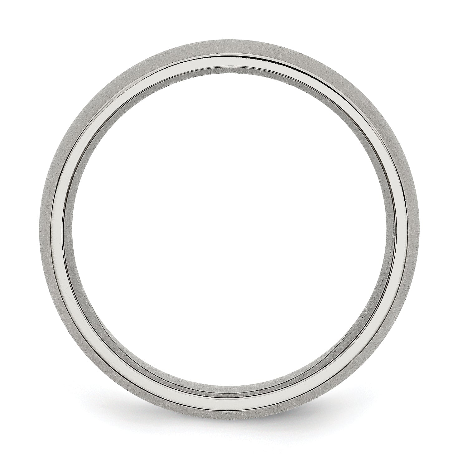 Titanium Brushed 6mm Half Round Band