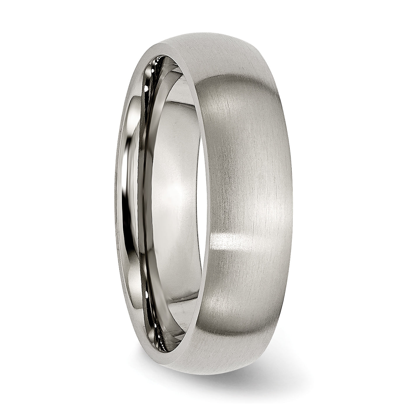 Titanium Brushed 6mm Half Round Band