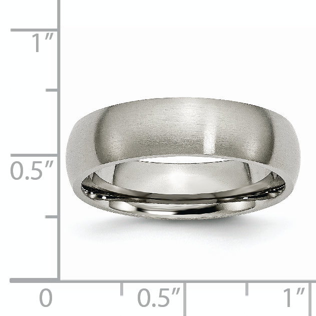 Titanium Brushed 6mm Half Round Band