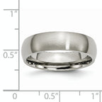 Titanium Brushed 6mm Half Round Band