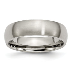 Titanium Brushed 6mm Half Round Band