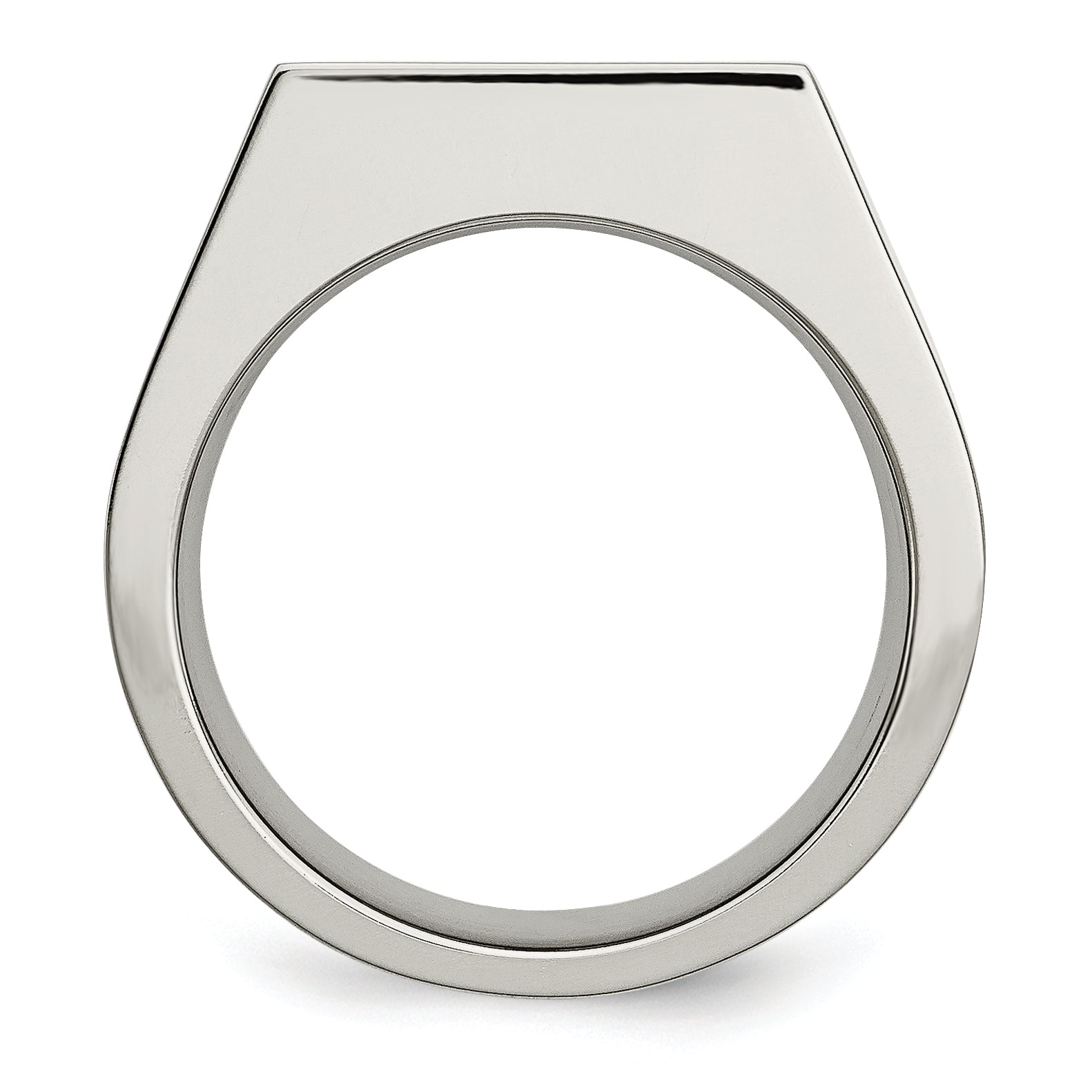 Titanium Wedding Band with White Diamond Polished Finish Unisex