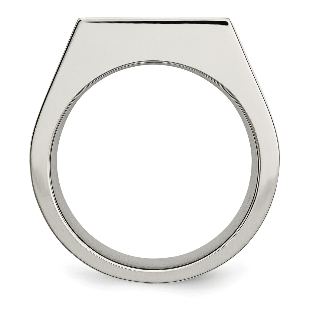 Titanium Wedding Band with White Diamond Polished Finish Unisex