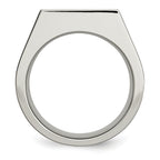 Titanium Wedding Band with White Diamond Polished Finish Unisex