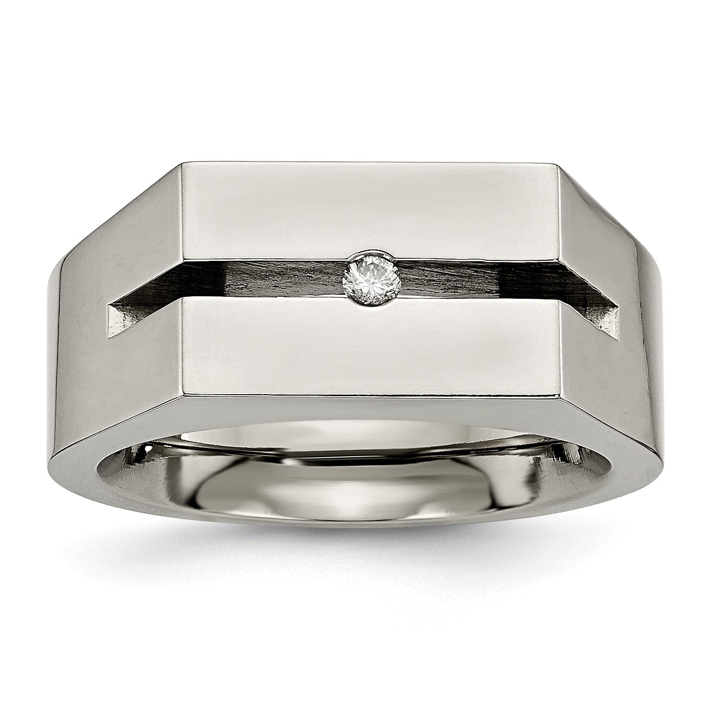 Titanium with Diamond Polished Band Main image