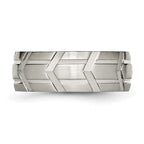 Brushed & Polished Wedding Band in Titanium, 8mm