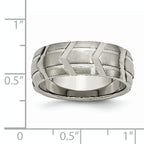 Brushed & Polished Wedding Band in Titanium, 8mm