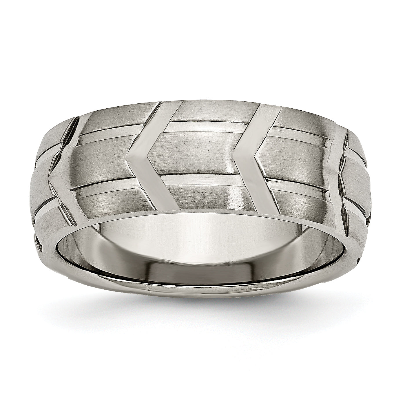 Titanium Brushed and Polished 8mm Band Main image