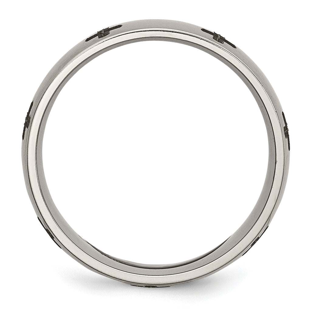 Titanium Unisex Wedding Band with Laser Design and Engravable Finish