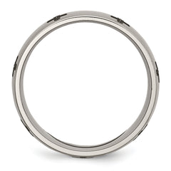 Titanium Unisex Wedding Band with Laser Design and Engravable Finish