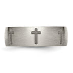 Titanium Unisex Wedding Band with Laser Design and Engravable Finish