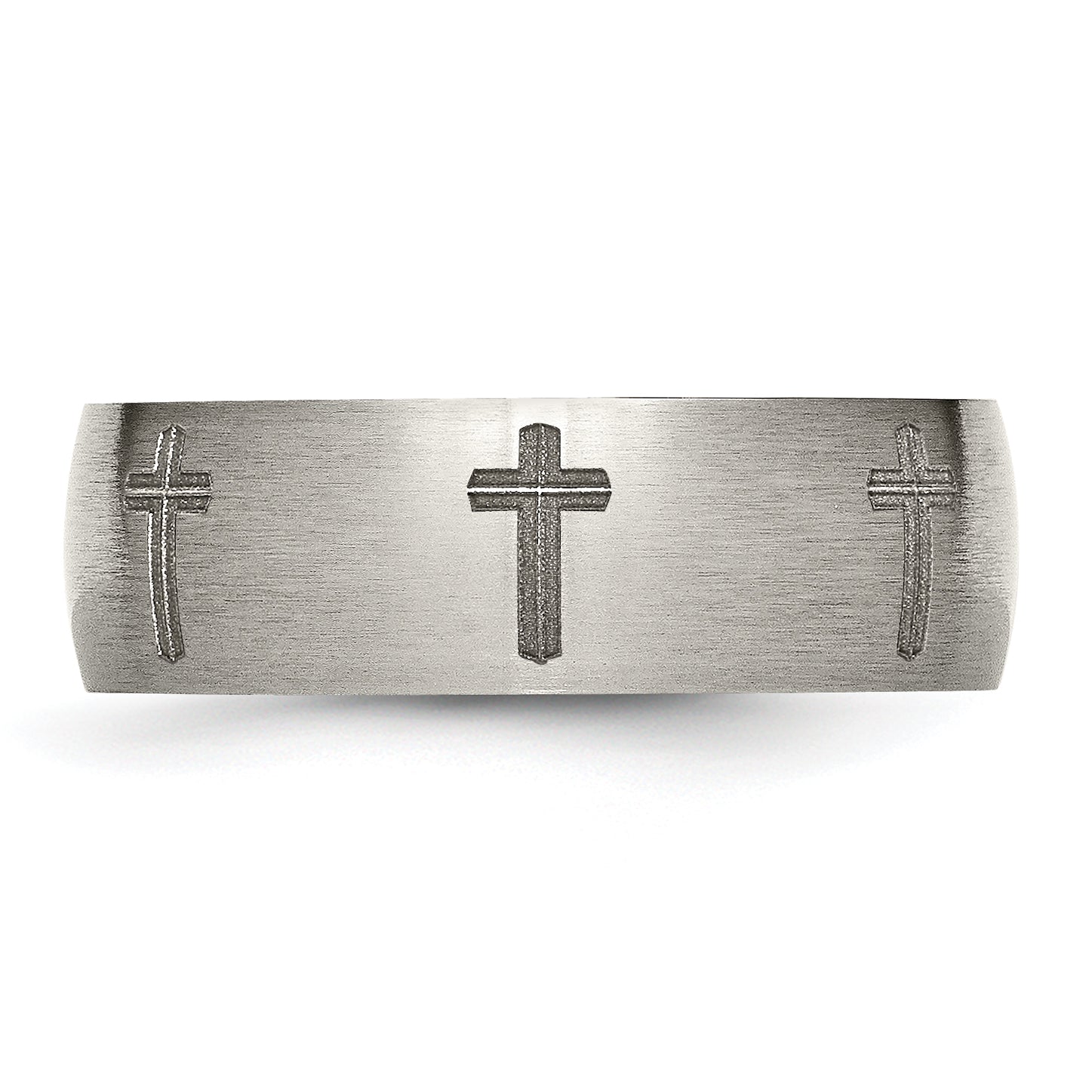 Titanium Unisex Wedding Band with Laser Design and Engravable Finish