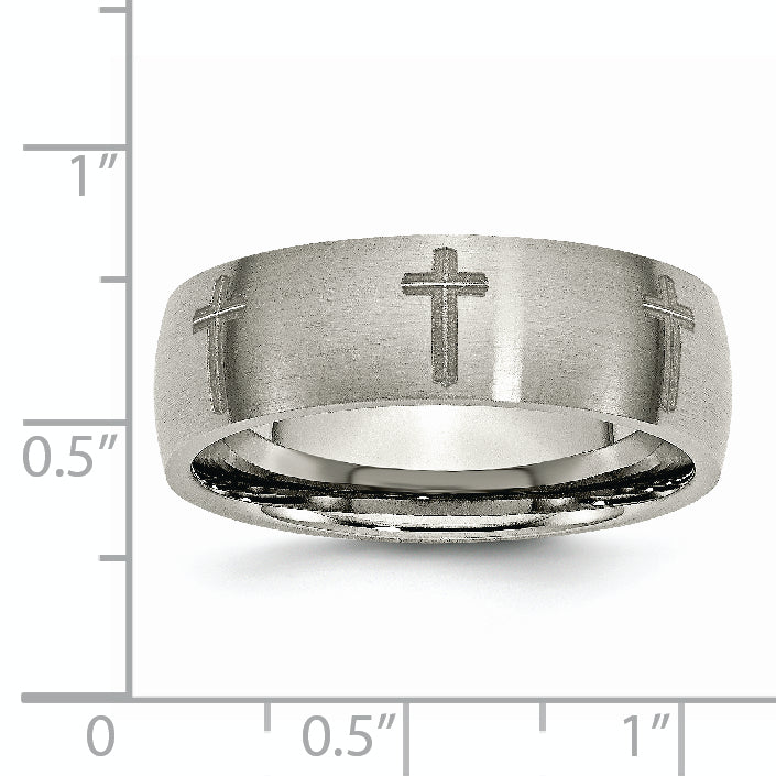 Titanium Unisex Wedding Band with Laser Design and Engravable Finish