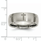 Titanium Unisex Wedding Band with Laser Design and Engravable Finish
