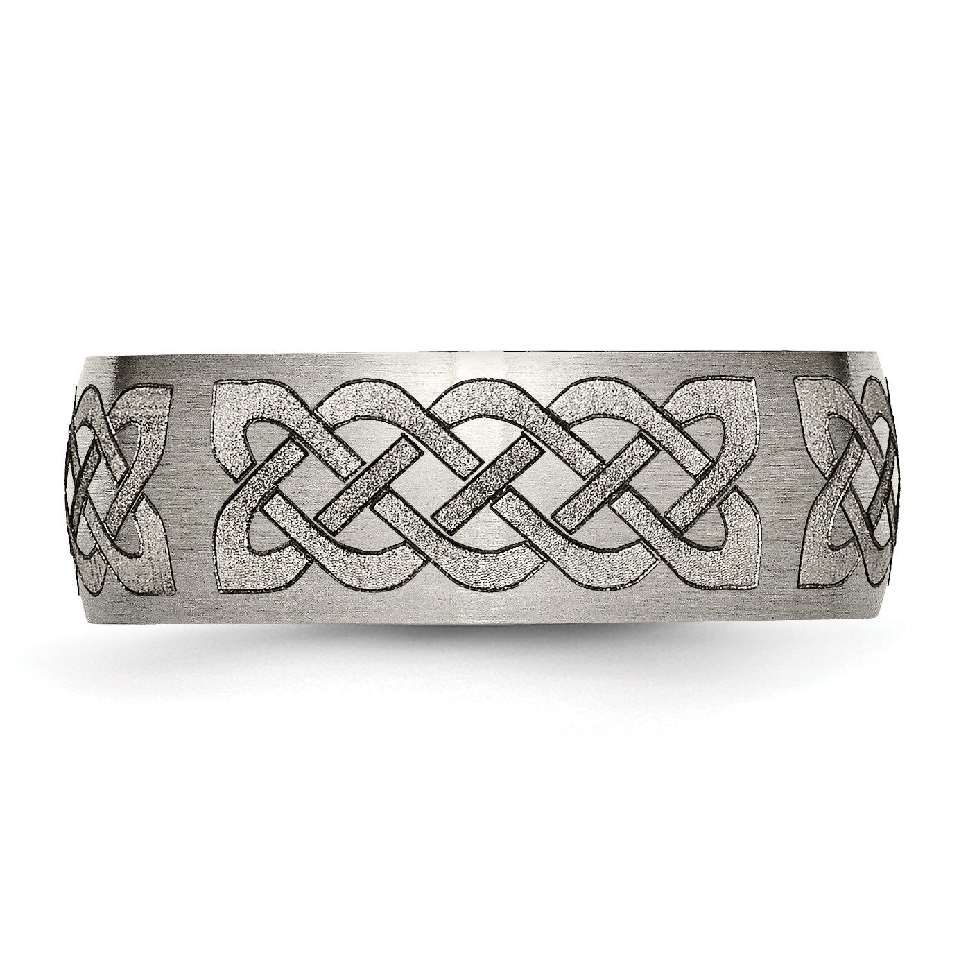 Titanium Celtic Design 8mm Unisex Engravable Wedding Band
