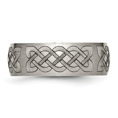 Titanium Celtic Design 8mm Unisex Engravable Wedding Band
