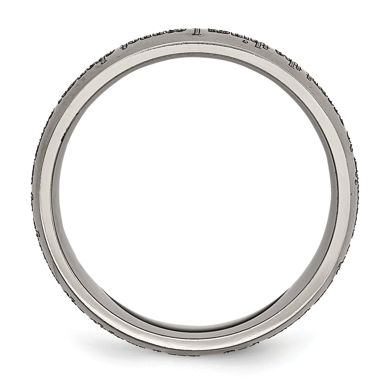 Titanium Serenity Prayer Unisex Wedding Band with Laser Design
