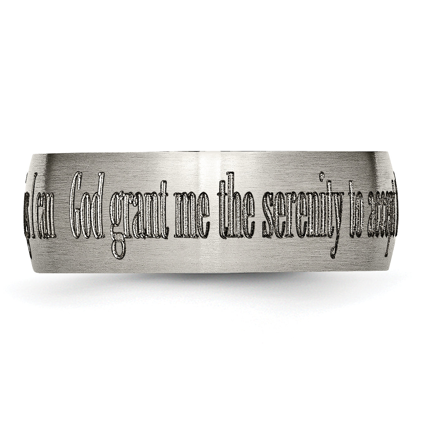 Titanium Serenity Prayer Unisex Wedding Band with Laser Design