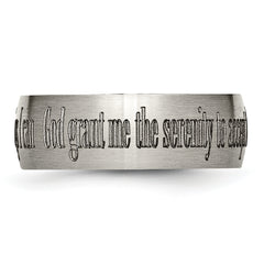 Titanium Serenity Prayer Unisex Wedding Band with Laser Design