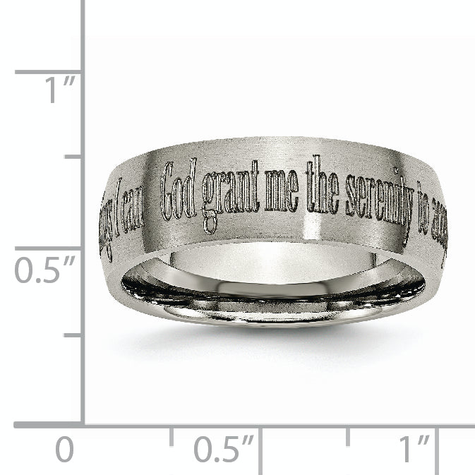 Titanium Serenity Prayer Unisex Wedding Band with Laser Design