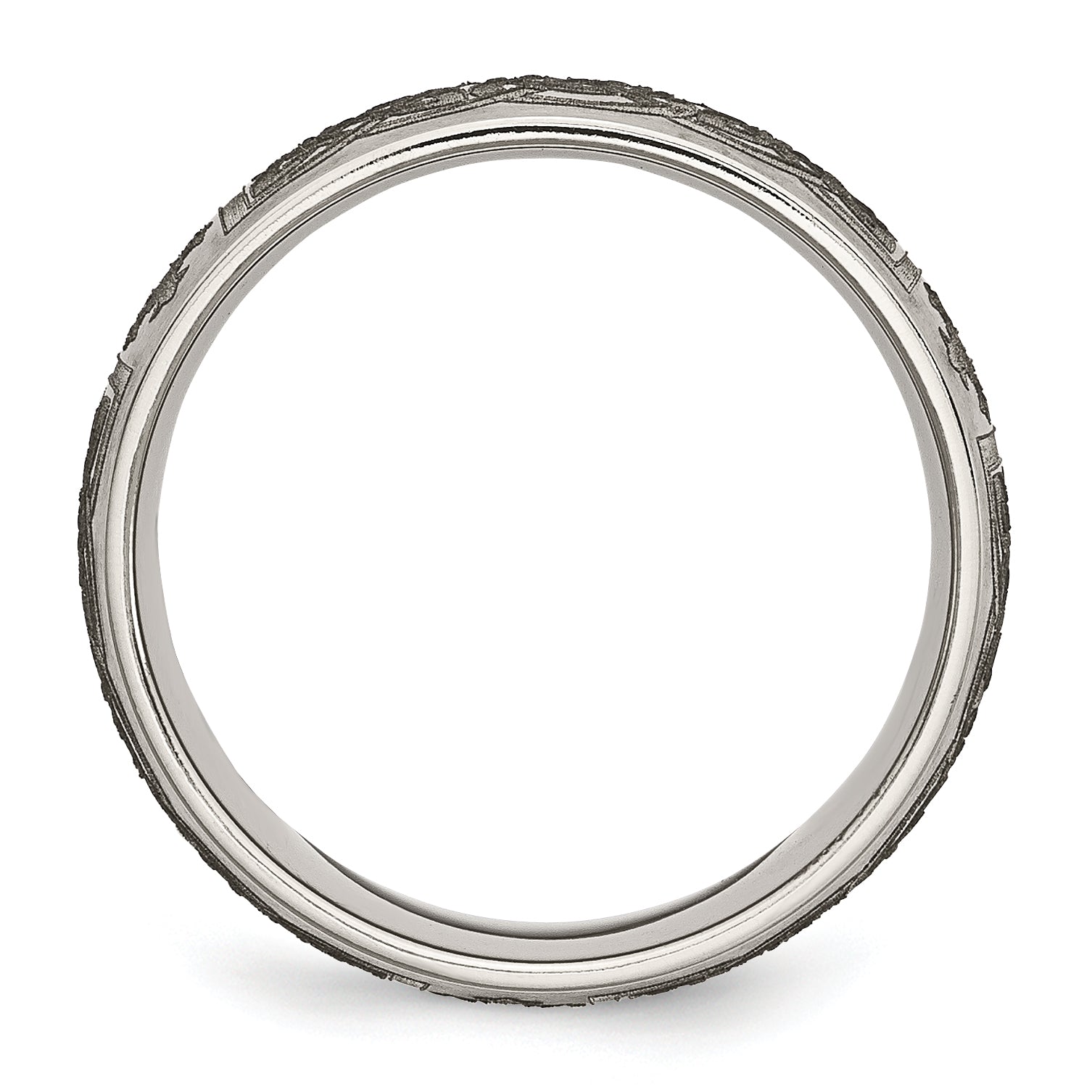 Titanium Celtic Cross Wedding Band with Engravable Brushed Finish Secondary image