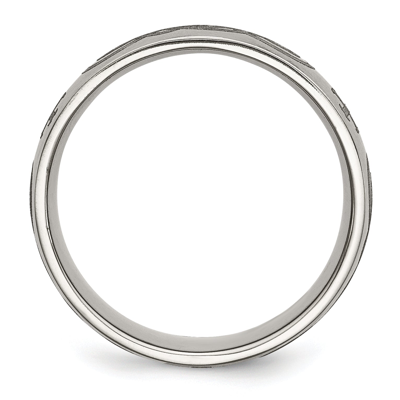 Titanium Unisex Wedding Band with Laser Design Engravable Secondary image