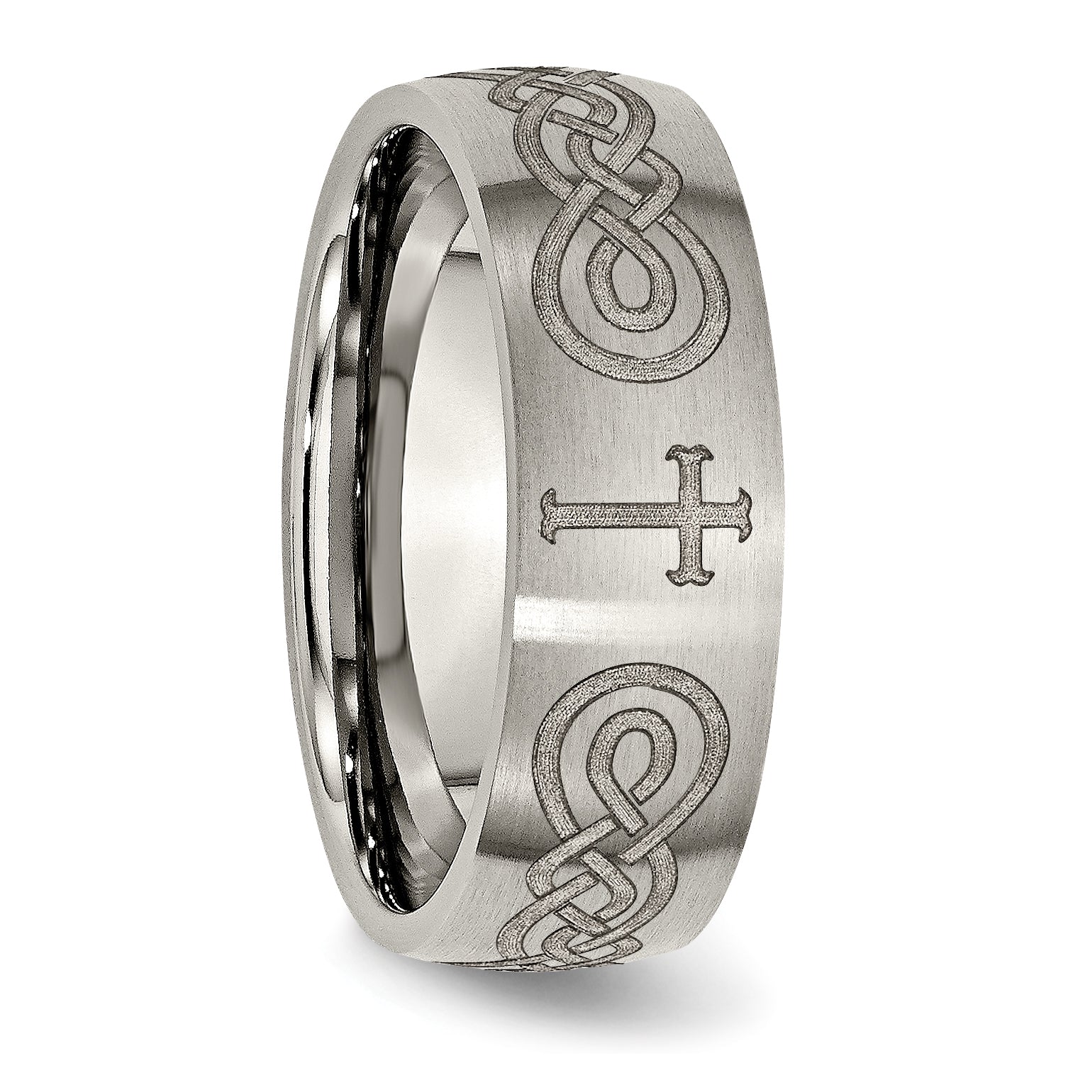 Titanium Unisex Wedding Band with Laser Design Engravable