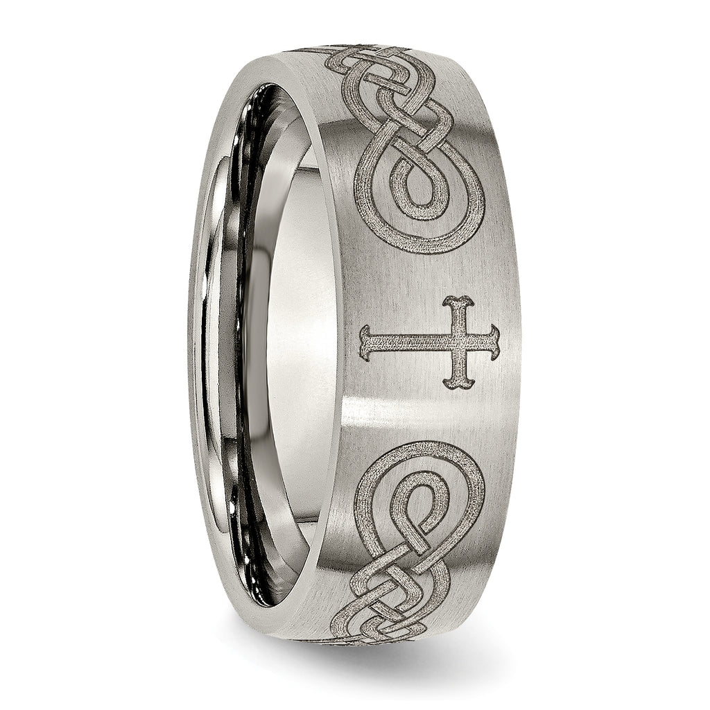 Titanium Unisex Wedding Band with Laser Design Engravable