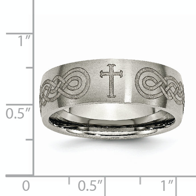 Titanium Unisex Wedding Band with Laser Design Engravable