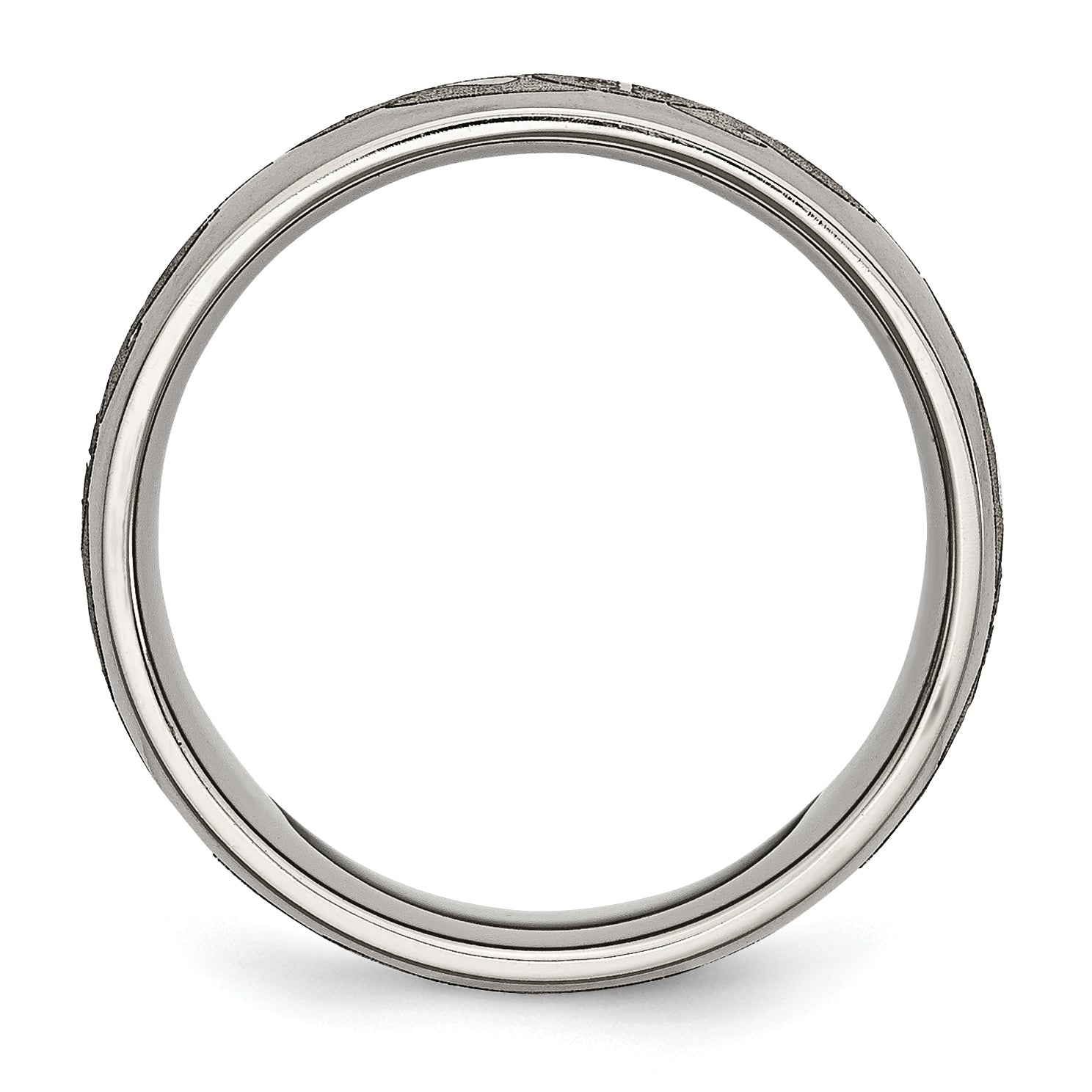 Titanium Wedding Band with Laser Flames Design, Engravable Unisex Elegance Secondary image