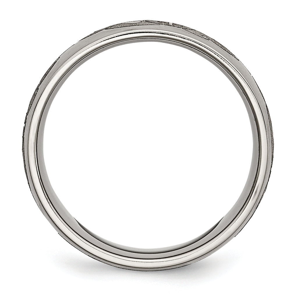 Titanium Wedding Band with Laser Flames Design, Engravable Unisex Elegance