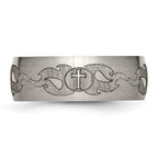 Titanium Wedding Band with Laser Flames Design, Engravable Unisex Elegance