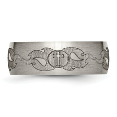 Titanium Wedding Band with Laser Flames Design, Engravable Unisex Elegance