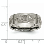 Titanium Wedding Band with Laser Flames Design, Engravable Unisex Elegance