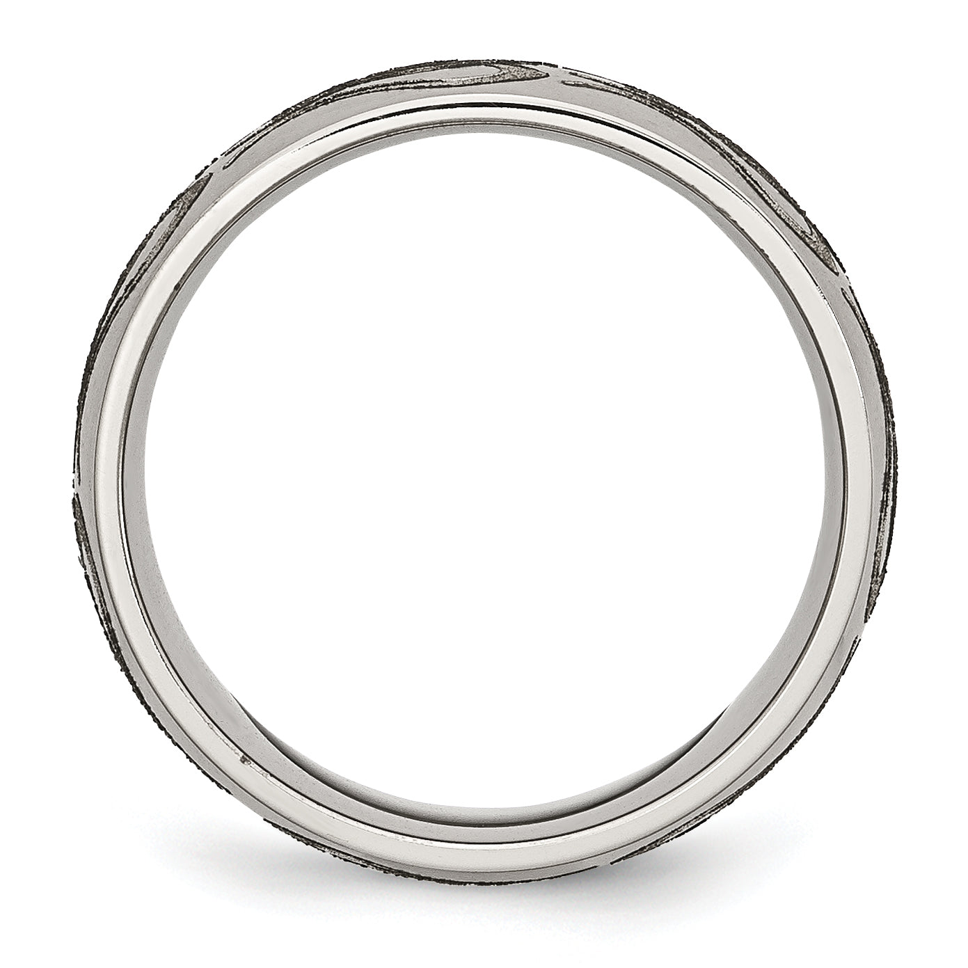 Sophia Jewelers Titanium Unisex Wedding Band with Laser Design Engravable Secondary image