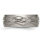 Sophia Jewelers Titanium Unisex Wedding Band with Laser Design Engravable