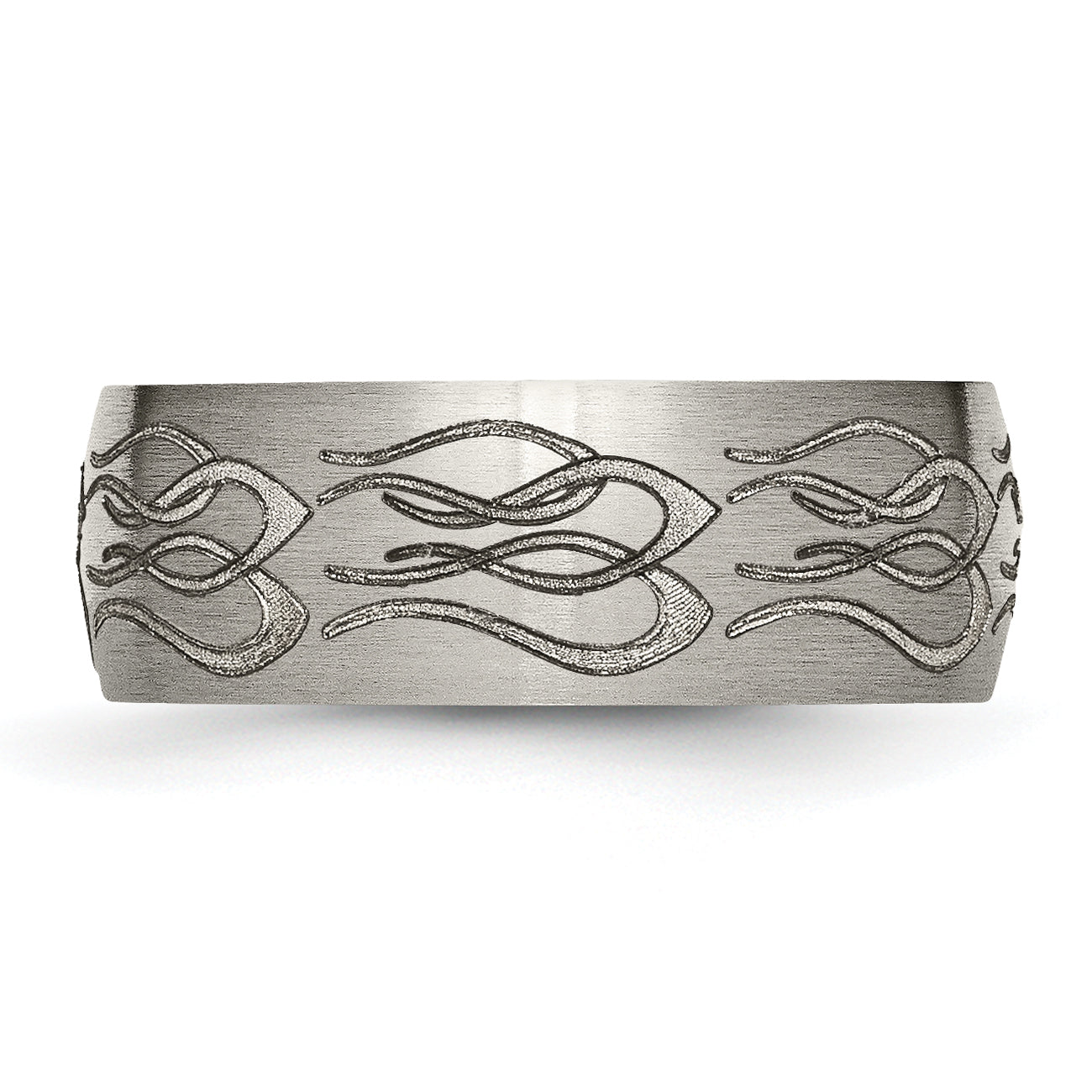Sophia Jewelers Titanium Unisex Wedding Band with Laser Design Engravable