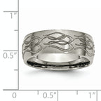 Sophia Jewelers Titanium Unisex Wedding Band with Laser Design Engravable