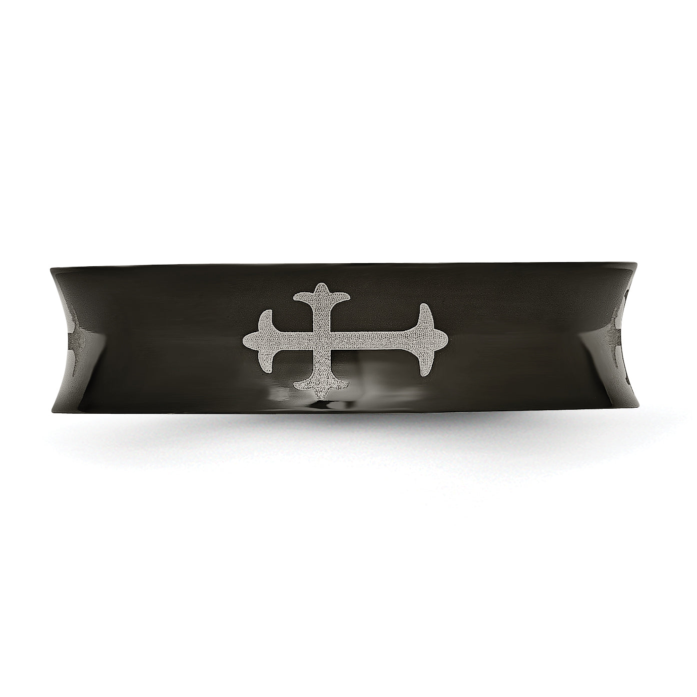 Cross Black IP-Plated Wedding Band in Titanium, 6mm