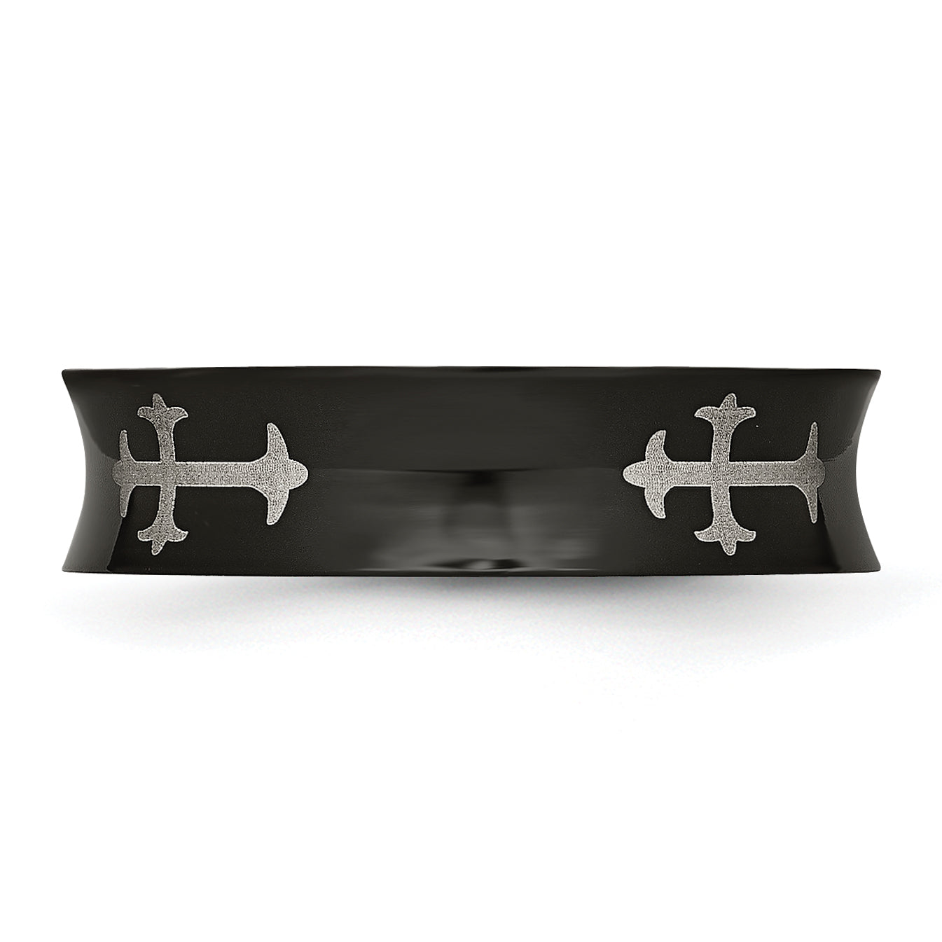 Cross Black IP-Plated Wedding Band in Titanium, 6mm