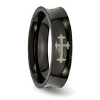 Cross Black IP-Plated Wedding Band in Titanium, 6mm
